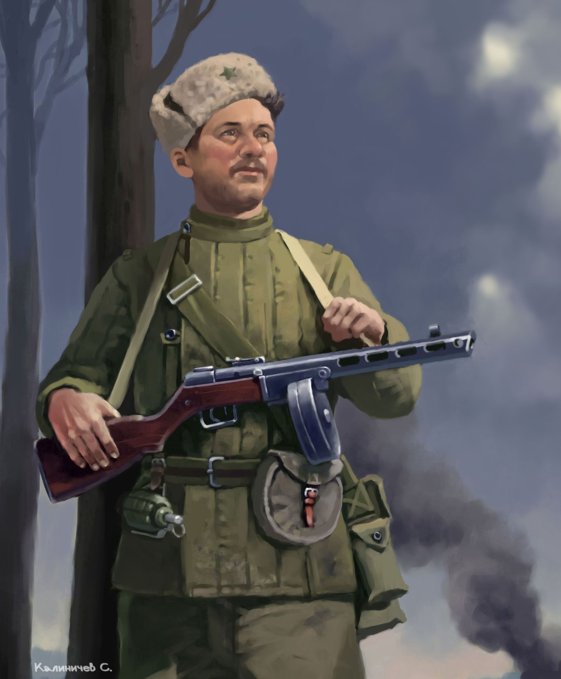 Иллюстрация Боец Красной Армии 1943 г. в стиле 2d | Illustrators.ru