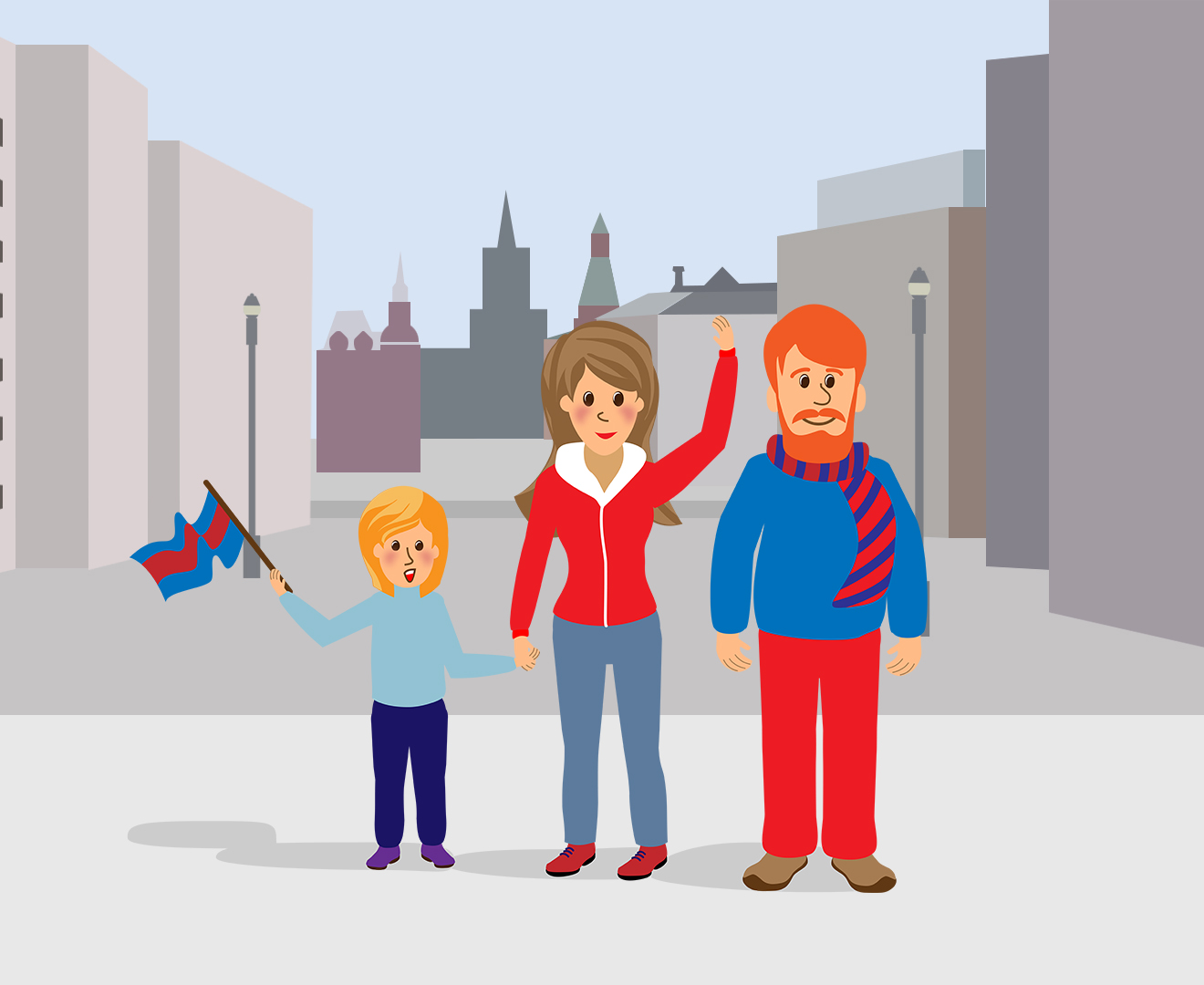 Болельщики в центре Москвы