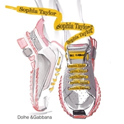 Иллюстрация модных кроссовок для рекламы в сфере услуг клининга