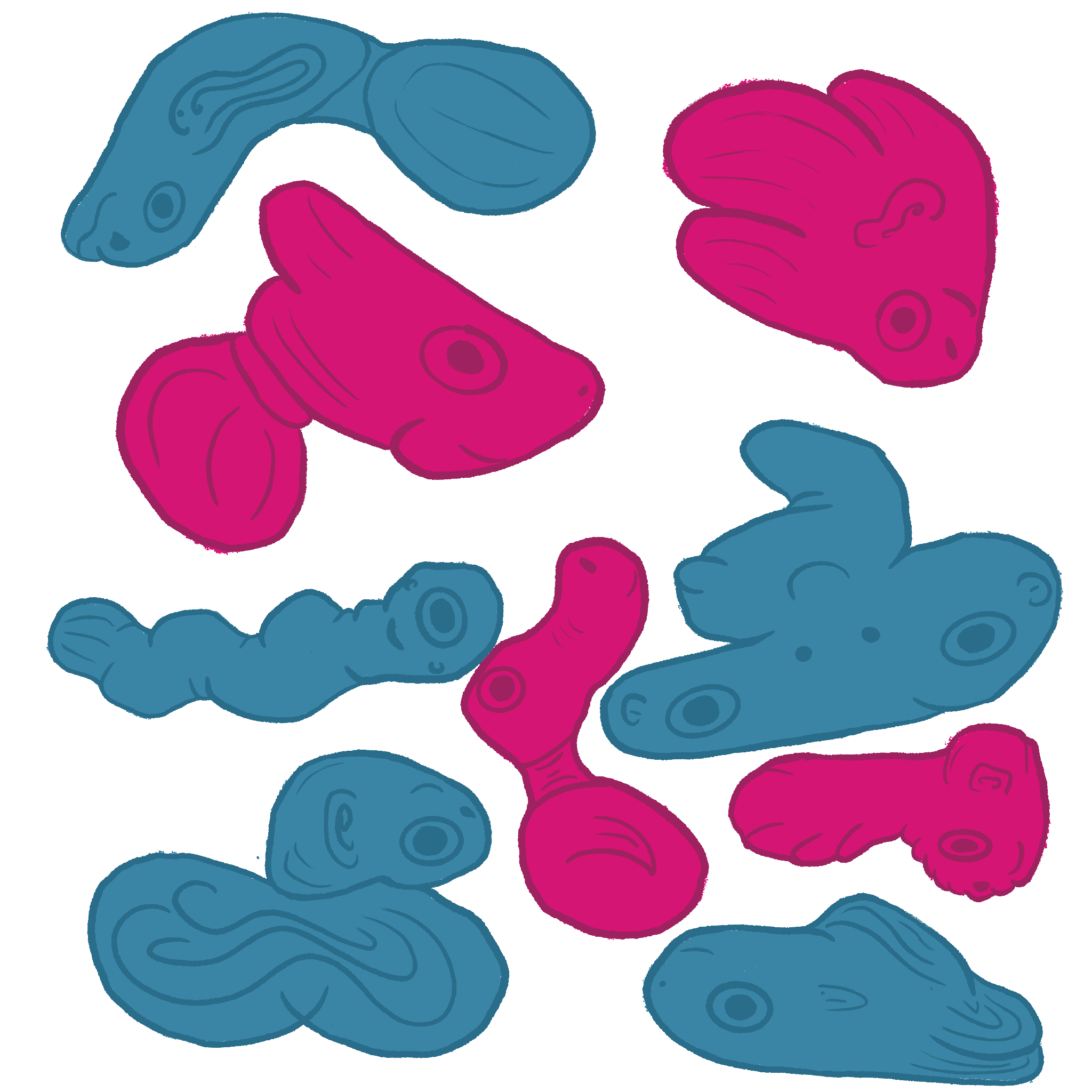 Из пятен в рыбок