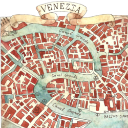 Акварельная карта Венеции