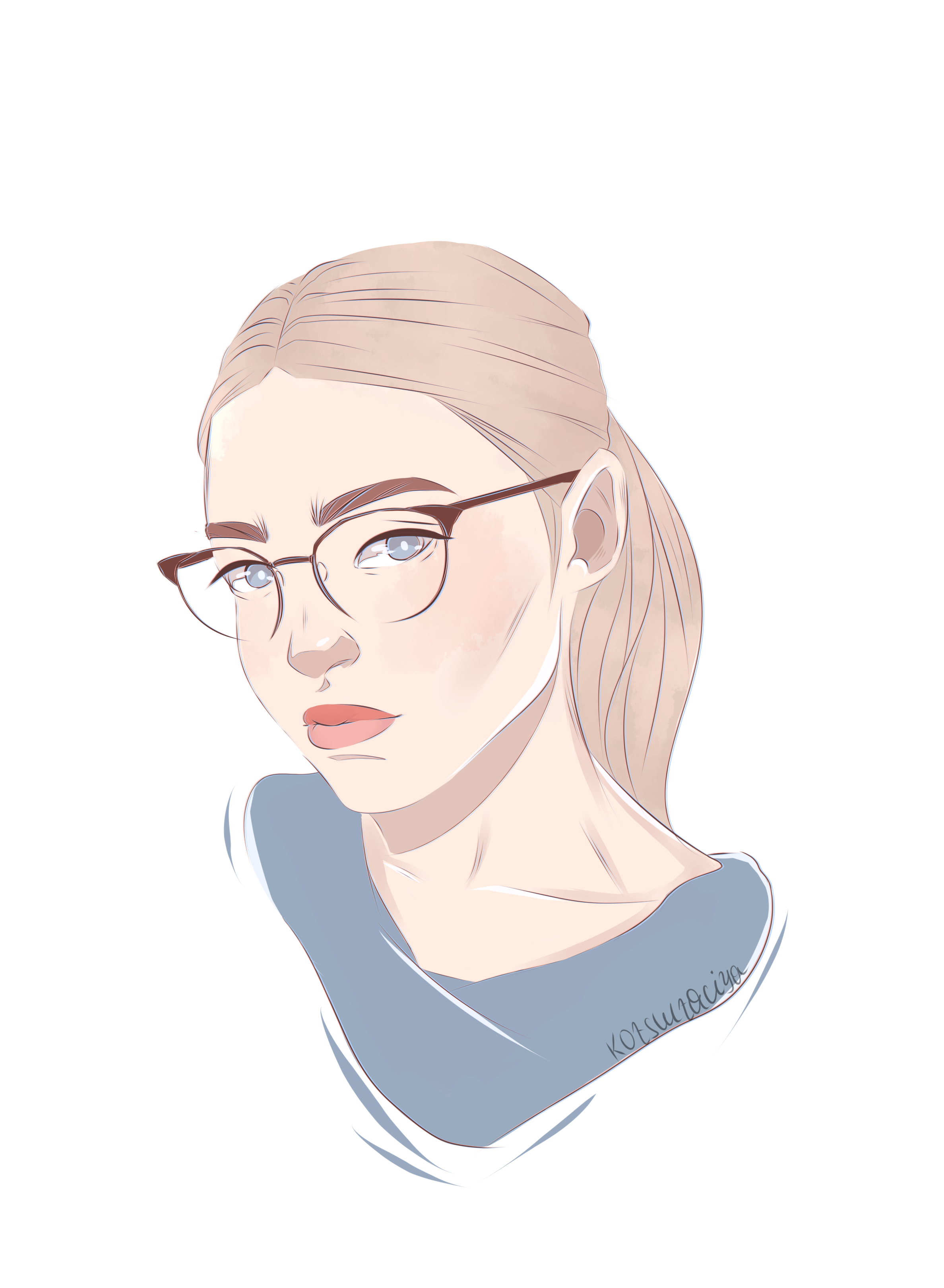 Иллюстрация Девушка в очках в стиле 2d, персонажи | Illustrators.ru