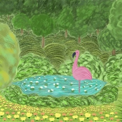 Фламинго в саду