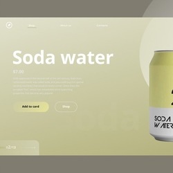 Concept soda water. Landing pa