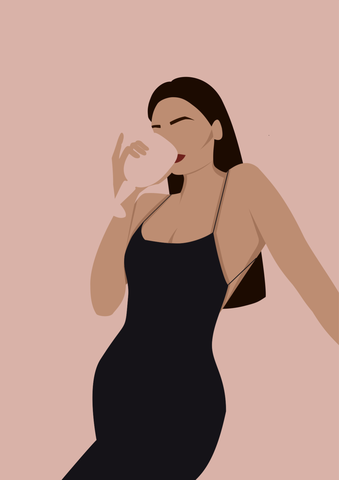 Delightful brunette (vector)