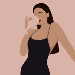 Delightful brunette (vector)
