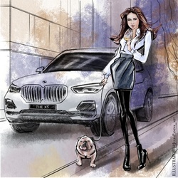 Девушка и BMW