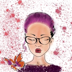 Девушка с розовыми волосами