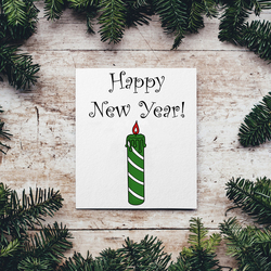 Новогодняя открытка "Свеча"