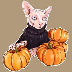 Стикер Halloween cat