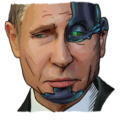 Путин в смешанных стилях: поп-арт и киберпнк
