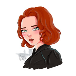 Стилизованный портрет "Черная вдова" (К/ф Мстители)