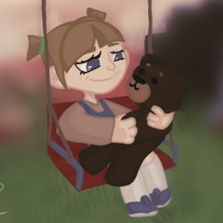 Девочка на качелях