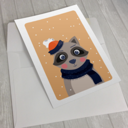 Серия новогодних открыток со зверушками