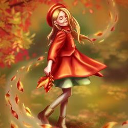 Девочка с листьями