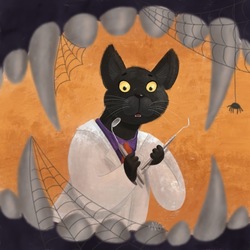Кот стоматолог