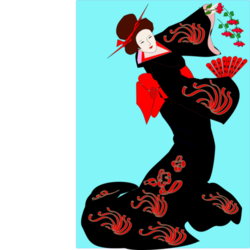 Японка с  веерром