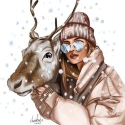 Девушка и олень