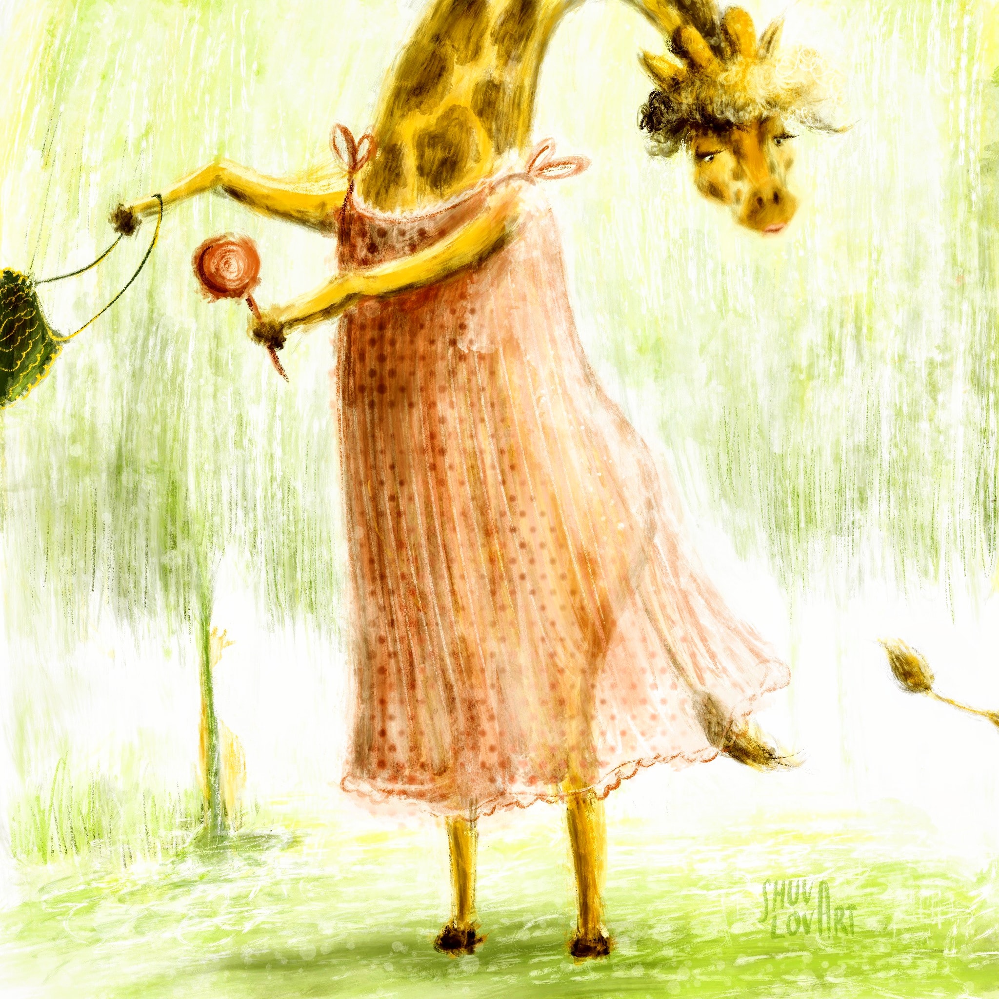 А5 иллюстратор. Жирафёнок с мамой рисунок. Арты Ольги Мантро рисунки.