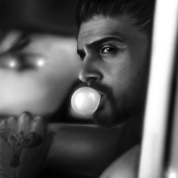 Портрет в чб Michele Morrone