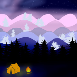 forest and mountains
