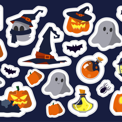 Хэллоуинские стикеры