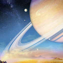 Сатурн, вид с Титана