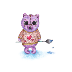 мишка фиолетовый