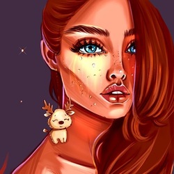 Портрет рыжей девушки