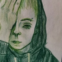 Портрет парня в зелёном цвете.