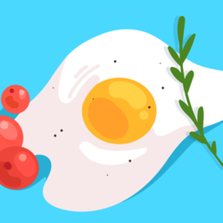 Яичница с помидорами Черри и тимьяном