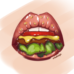 Иллюстрация "Губы-гамбургеры"