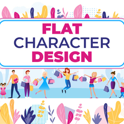 Векторные персонажи в флэт стилистике