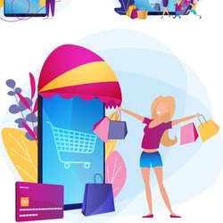 Векторные персонажи в флэт стилистике