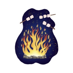 Костер и жареный зефир