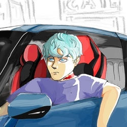 Мико в машине