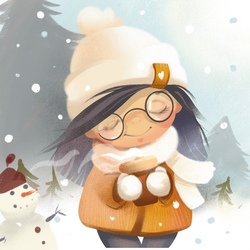 Девочка Кофе Зима