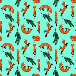 Бесшовный паттерн с лисичками