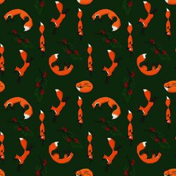 Бесшовный паттерн с лисичками