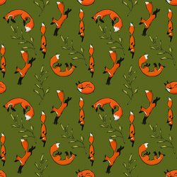 Бесшовный паттерн с лисичками