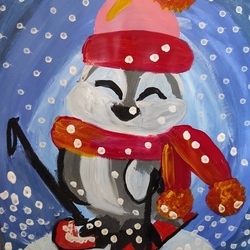 Пингвин на лыжах 