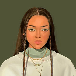 Девочка с косичками