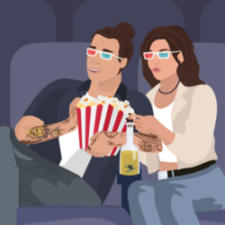 Cinema with popcorn 