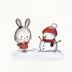 Снеговик и кролик