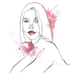 Портрет линейный-акварельный