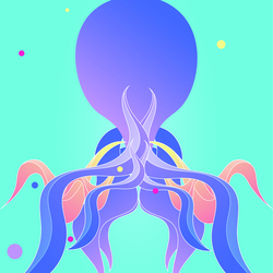 Абстрактная иллюстрация осьминога