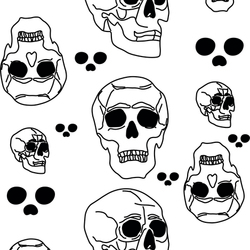 ЧБ иллюстрация черепов