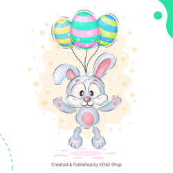 Easter bunny with balloons