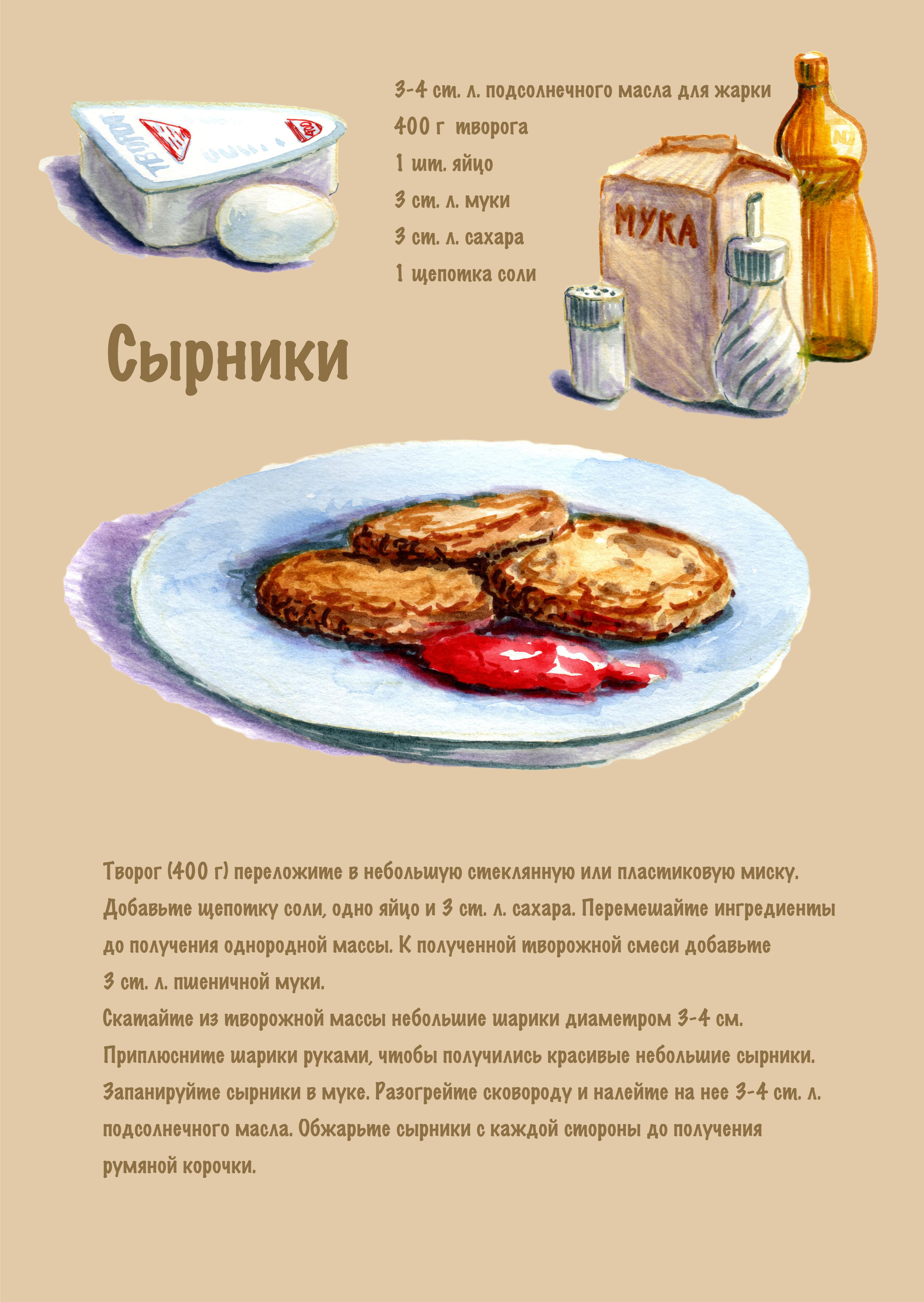 Сырники рецепт на картинке