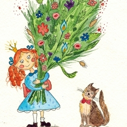 Девочка с букетом